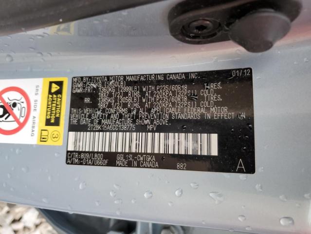 Photo 14 from auction – 2012 LEXUS RX 350 with VIN 2T2BK1BA6CC138775
