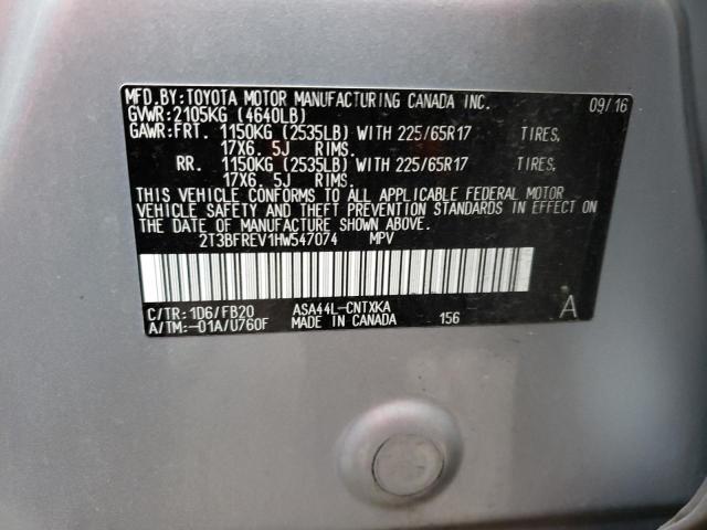 Photo 14 from auction – 2017 TOYOTA RAV4 LE with VIN 2T3BFREV1HW547074