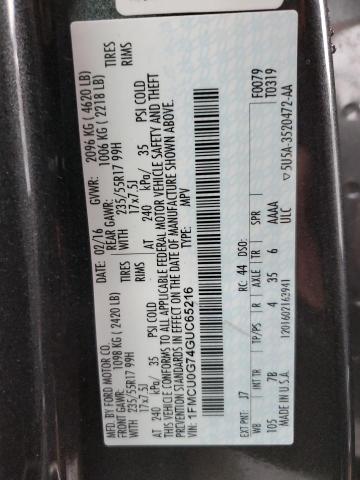 Photo 14 from auction – 2016 FORD ESCAPE SE with VIN 1FMCU0G74GUC65216