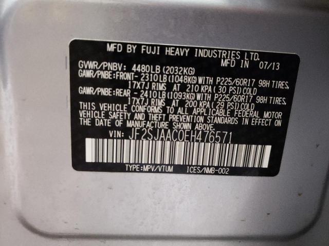Photo 14 from auction – 2014 SUBARU FORESTER 2 with VIN JF2SJAAC0EH476571