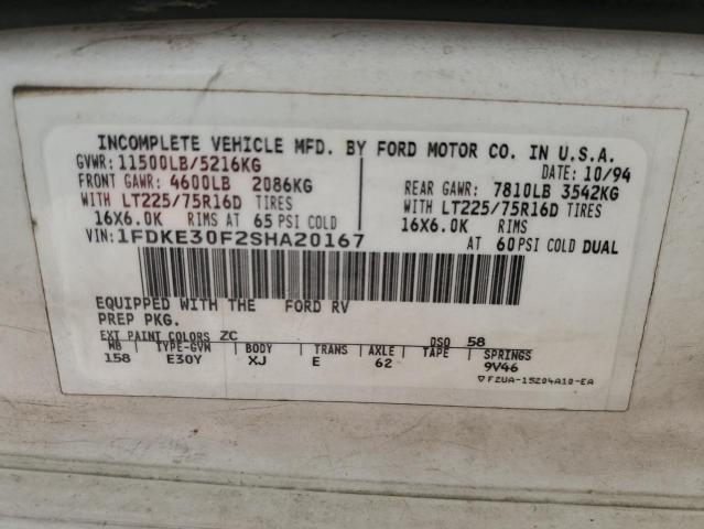 Photo 10 from auction – 1995 FORD ECONOLINE with VIN 1FDKE30F2SHA20167