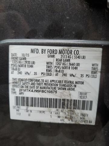 Photo 14 from auction – 2015 FORD EDGE SEL with VIN 2FMTK4J95FBC10575