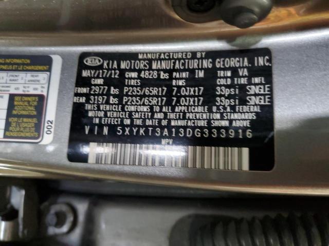 Photo 14 from auction – 2013 KIA SORENTO LX with VIN 5XYKT3A13DG333916