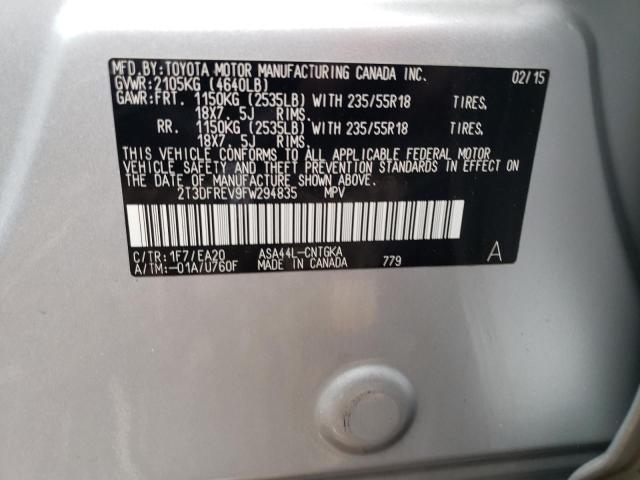 Photo 14 from auction – 2015 TOYOTA RAV4 LIMIT with VIN 2T3DFREV9FW294835