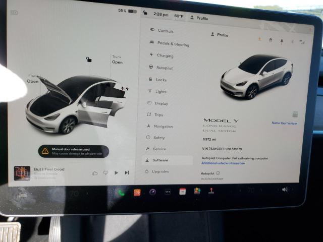 Photo 9 from auction – 2022 TESLA MODEL Y with VIN 7SAYGDEE9NF511079