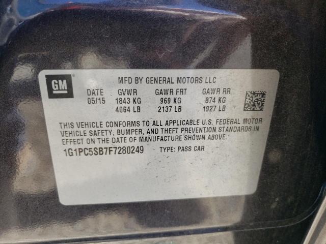 Photo 10 from auction – 2015 CHEVROLET CRUZE LT with VIN 1G1PC5SB7F7280249