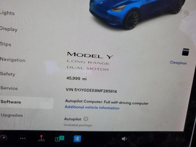 Photo 9 from auction – 2021 TESLA MODEL Y with VIN 5YJYGDEE8MF285614