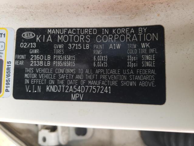 Photo 14 from auction – 2013 KIA SOUL with VIN KNDJT2A54D7757241