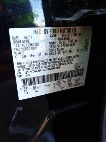 Photo 14 from auction – 2012 FORD EDGE LIMIT with VIN 2FMDK3KC0CBA08599