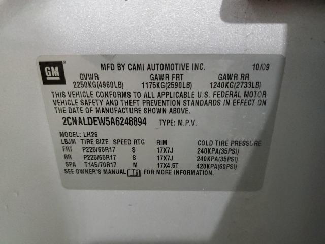 Photo 14 from auction – 2010 CHEVROLET EQUINOX LT with VIN 2CNALDEW5A6248894