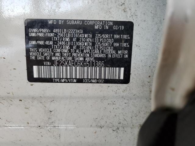 Photo 14 from auction – 2019 SUBARU FORESTER P with VIN JF2SKAEC6KH513366
