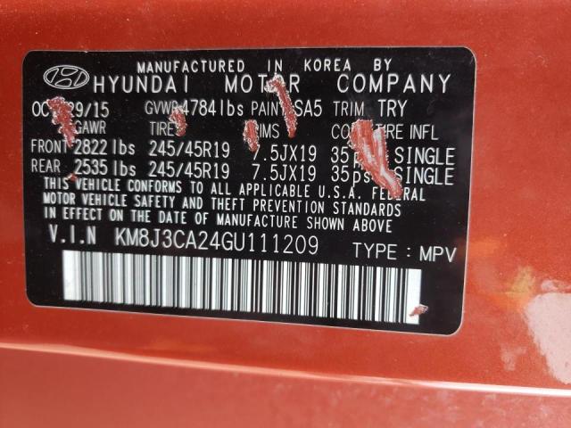 Photo 14 from auction – 2016 HYUNDAI TUCSON LIM with VIN KM8J3CA24GU111209