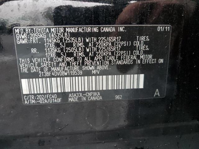 Photo 14 from auction – 2011 TOYOTA RAV4 with VIN 2T3BF4DV0BW119539