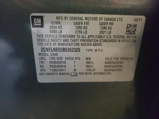 Photo 14 from auction – 2011 CHEVROLET EQUINOX LT with VIN 2CNFLNE55B6362320