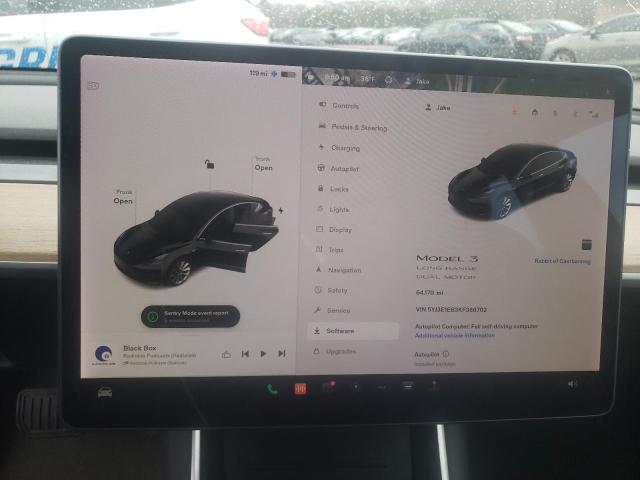 Photo 9 from auction – 2019 TESLA MODEL 3 with VIN 5YJ3E1EB3KF388702