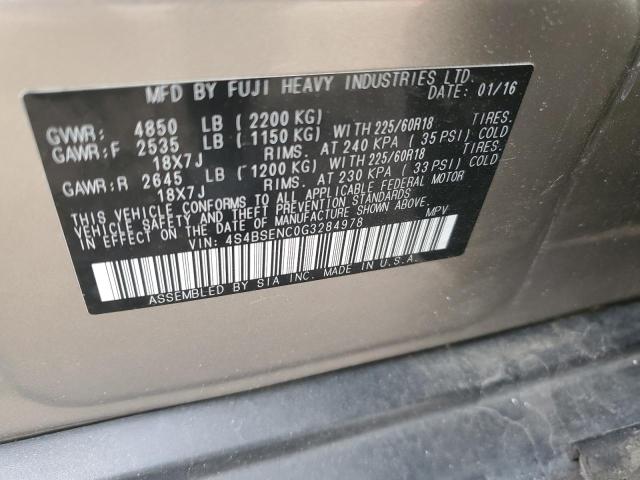 Photo 14 from auction – 2016 SUBARU OUTBACK 3. with VIN 4S4BSENC0G3284978