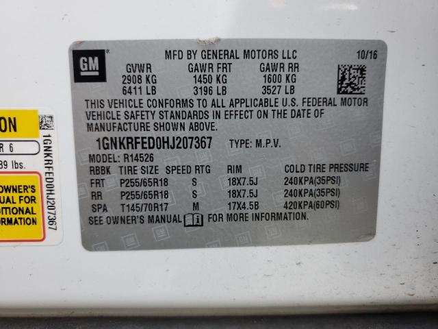 Photo 14 from auction – 2017 CHEVROLET TRAVERSE L with VIN 1GNKRFED0HJ207367