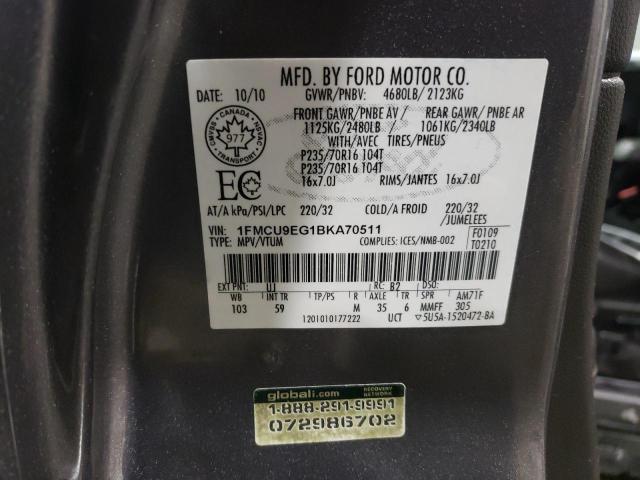 Photo 14 from auction – 2011 FORD ESCAPE LIM with VIN 1FMCU9EG1BKA70511