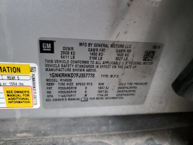 Photo 14 from auction – 2015 CHEVROLET TRAVERSE L with VIN 1GNKRHKD7FJ357778