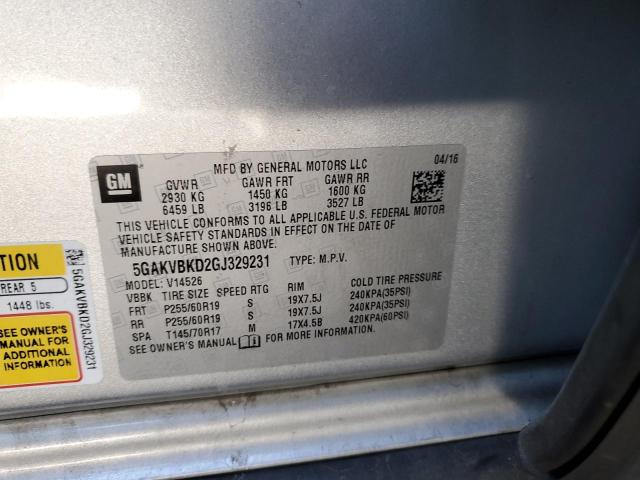 Photo 14 from auction – 2016 BUICK ENCLAVE with VIN 5GAKVBKD2GJ329231