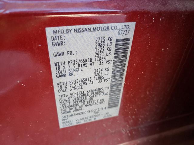 Photo 14 from auction – 2017 NISSAN PATHFINDER with VIN 5N1DR2MN2HC902194