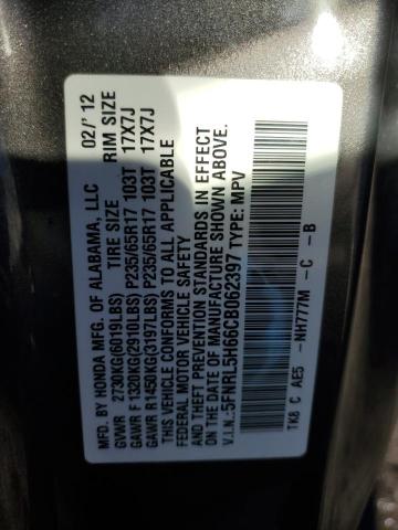 Photo 14 from auction – 2012 HONDA ODYSSEY EX with VIN 5FNRL5H66CB062397