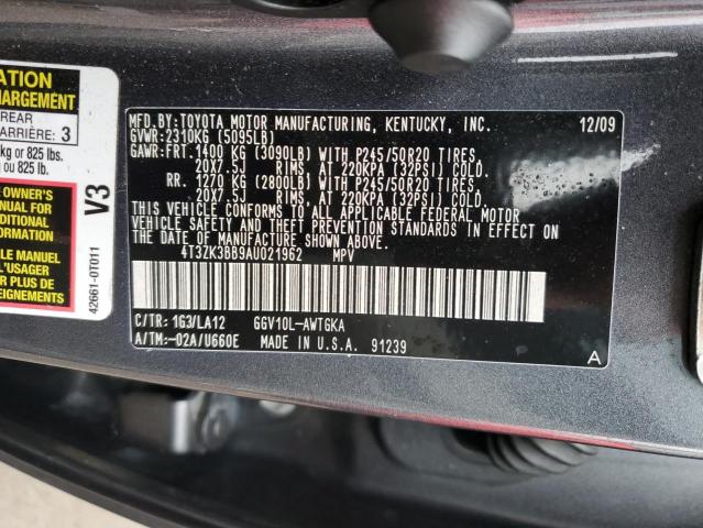 Photo 14 from auction – 2010 TOYOTA VENZA with VIN 4T3ZK3BB9AU021962