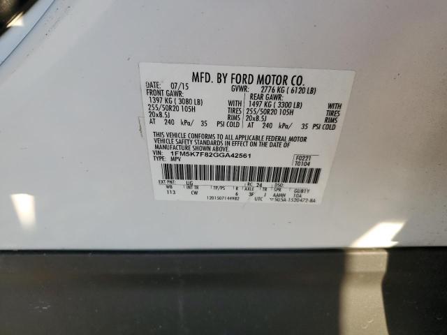 Photo 14 from auction – 2016 FORD EXPLORER L with VIN 1FM5K7F82GGA42561