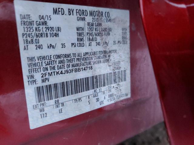 Photo 14 from auction – 2015 FORD EDGE SEL with VIN 2FMTK4J93FBB14718