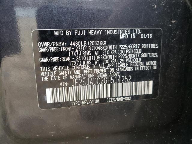Photo 14 from auction – 2016 SUBARU FORESTER 2 with VIN JF2SJADC2GH514252
