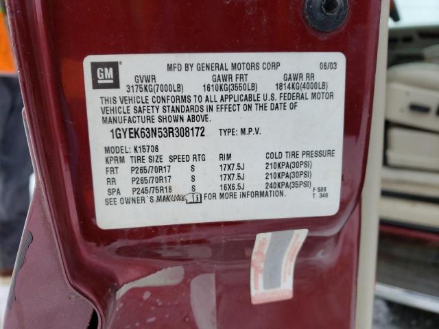 Photo 14 from auction – 2003 CADILLAC ESCALADE L with VIN 1GYEK63N53R308172