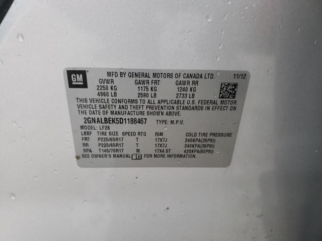 Photo 14 from auction – 2013 CHEVROLET EQUINOX LS with VIN 2GNALBEK5D1188467