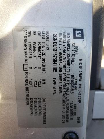 Photo 14 from auction – 2007 CHEVROLET EQUINOX LS with VIN 2CNDL13F576041185