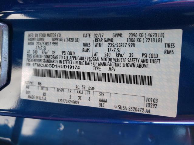 Photo 14 from auction – 2017 FORD ESCAPE with VIN 1FMCU0GD1HUD19174