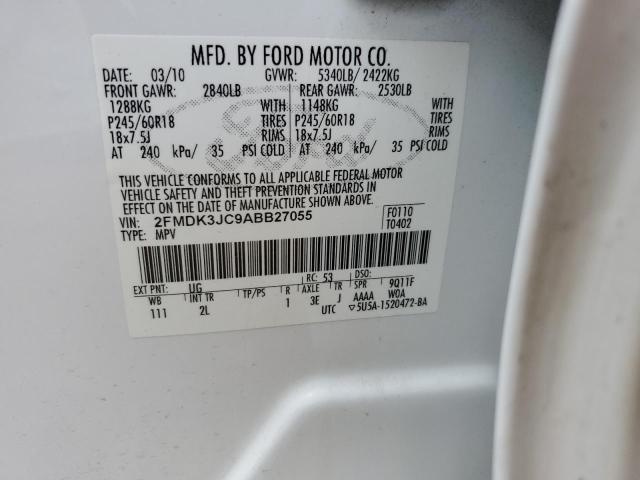 Photo 14 from auction – 2010 FORD EDGE SEL with VIN 2FMDK3JC9ABB27055