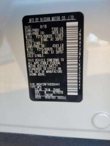 Photo 14 from auction – 2019 NISSAN ARMADA PLA with VIN JN8AY2NF1K9350441