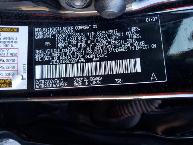 Photo 14 from auction – 2007 TOYOTA 4RUNNER SR with VIN JTEZU14R870091695