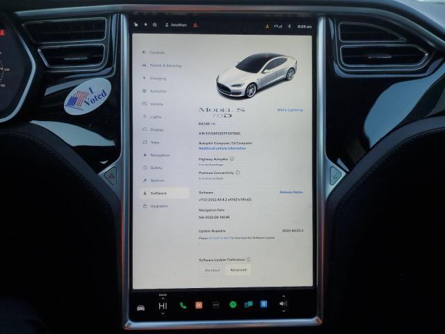Photo 9 from auction – 2015 TESLA MODEL S 70 with VIN 5YJSA1S25FF097880