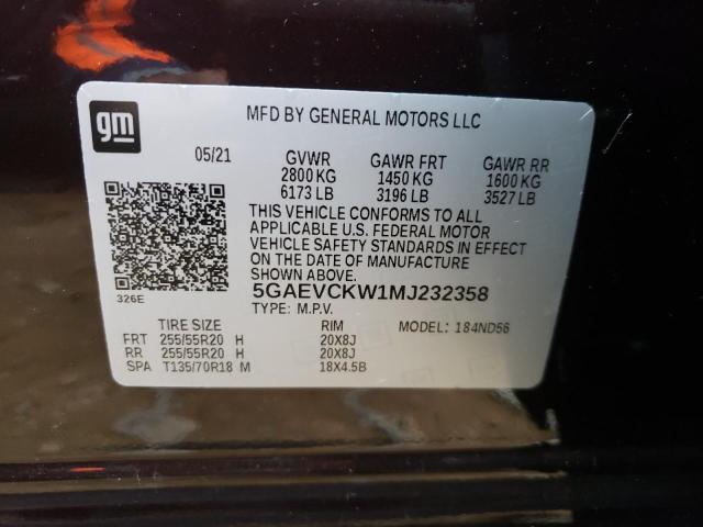 Photo 14 from auction – 2021 BUICK ENCLAVE AV with VIN 5GAEVCKW1MJ232358