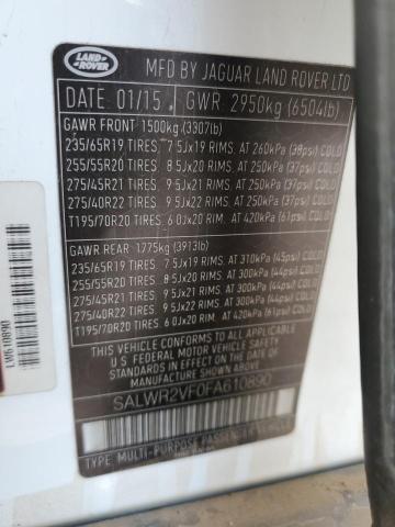 Photo 14 from auction – 2015 LAND ROVER RANGE ROVE with VIN SALWR2VF0FA610890