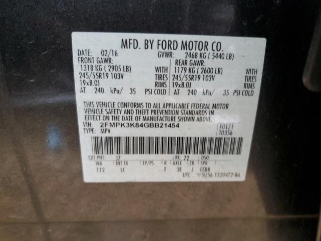 Foto 14 de la subasta – 2016 FORD EDGE TITAN con VIN 2FMPK3K84GBB21454