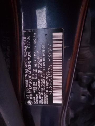Photo 14 from auction – 2006 BMW X5 3.0I with VIN 5UXFA13526LY37147