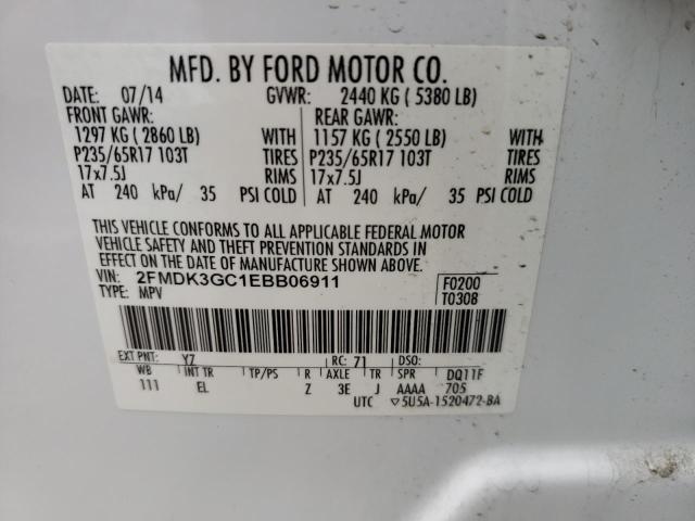 Photo 14 from auction – 2014 FORD EDGE SE with VIN 2FMDK3GC1EBB06911