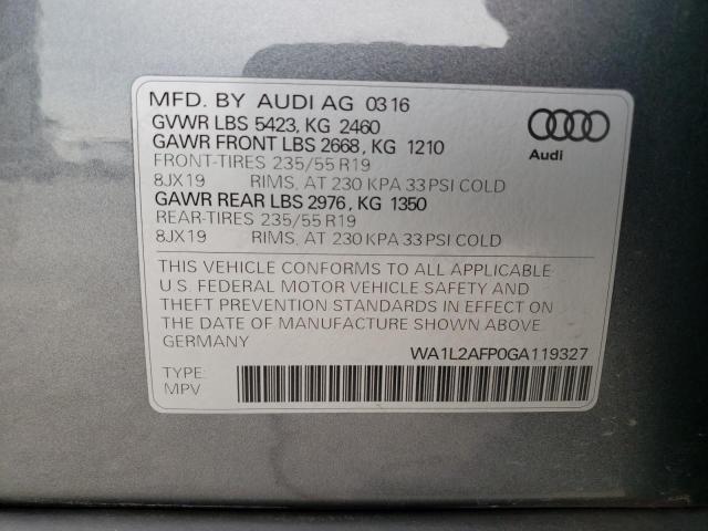 Photo 14 from auction – 2016 AUDI Q5 PREMIUM with VIN WA1L2AFP0GA119327