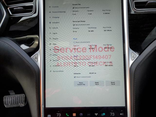 Photo 9 from auction – 2016 TESLA MODEL S with VIN 5YJSA1E23GF149407