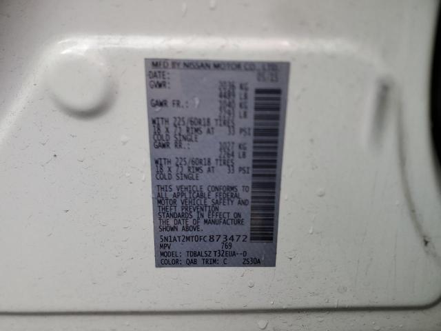 Photo 14 from auction – 2015 NISSAN ROGUE S with VIN 5N1AT2MT0FC873472