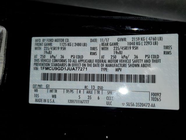 Photo 14 from auction – 2018 FORD ESCAPE XLS with VIN 1FMCU9GD1JUA77271