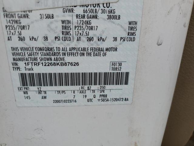Photo 14 from auction – 2008 FORD F150 with VIN 1FTRF12268KB87626