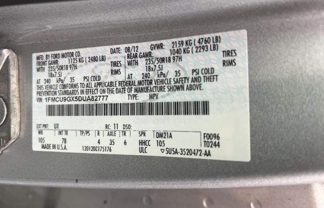 Photo 10 from auction – 2013 FORD ESCAPE SE with VIN 1FMCU9GX5DUA82777