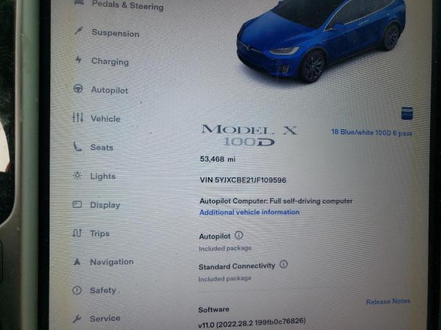 Photo 9 from auction – 2018 TESLA MODEL X with VIN 5YJXCBE21JF109596